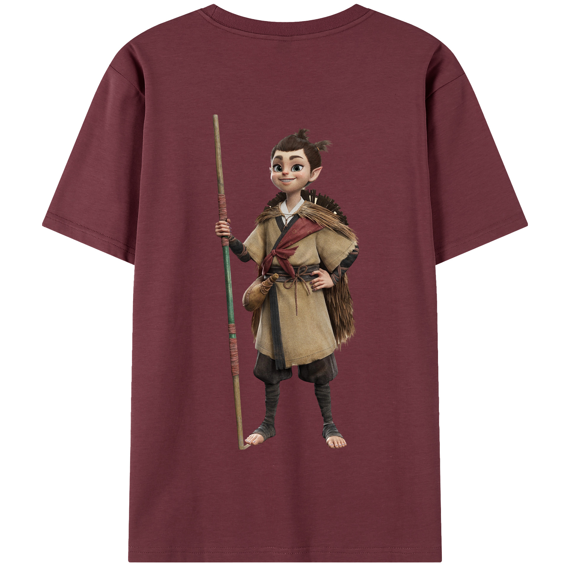 （画像用） Ne Zha 2 ナタ 魔童の大暴れ 綿100％半袖Tシャツ（背面プリント）